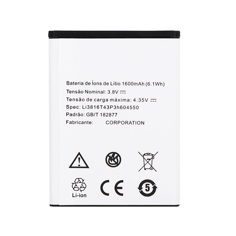 Li3816T43P3h604550 1600Mah Batterij Voor Zte Blade A410 Batterij Hight Capaciteit 3.8V Top Vervangende Mobiele Telefoon Batterijen