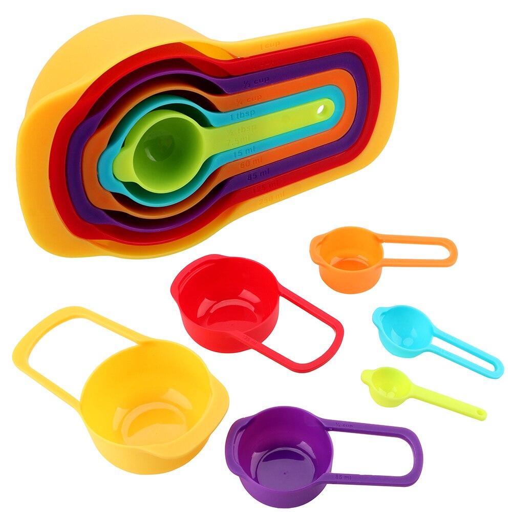 6 Stks/set Maatlepels Kleurrijke Plastic Maatregel Lepel Nuttig Suiker Taart Bakken Lepel Keuken Bakken Meetinstrumenten