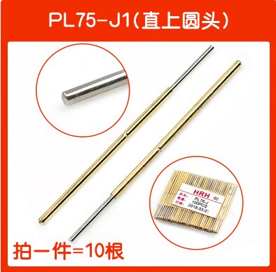 50 pièces ressort PCB Test sonde broche pointe de lance 0.74mm pointe Dia 1.3mm trou de forage Dia.: PL75-J1