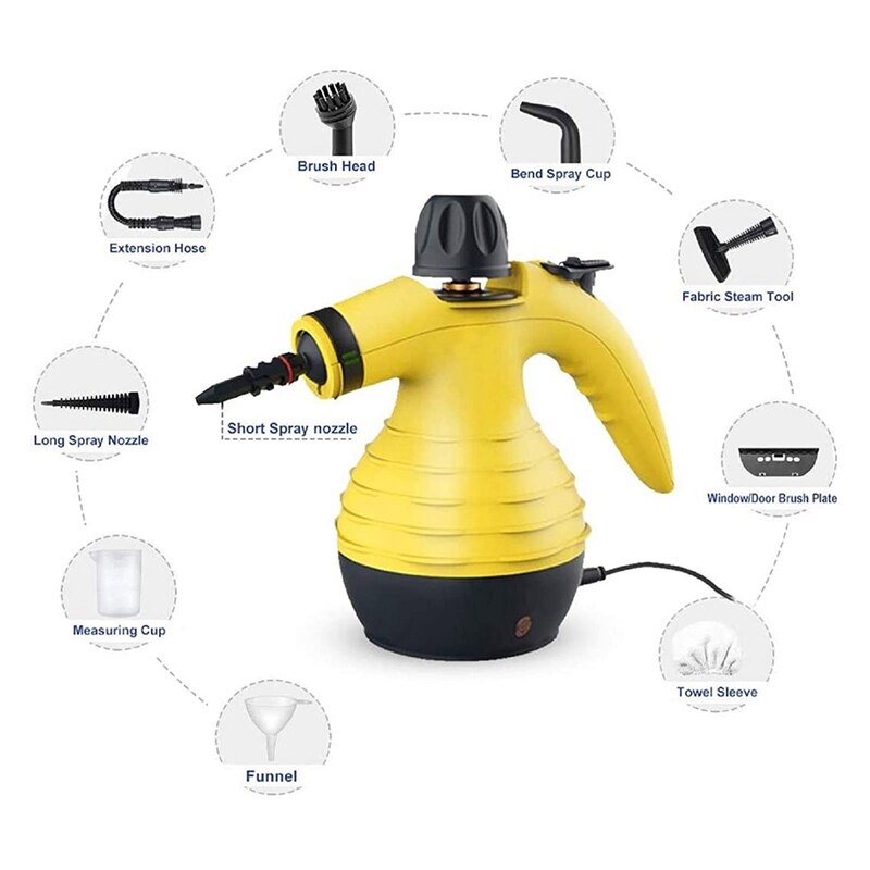 Multifunctional Handheld Pressurized Steam Cleaner, EU Plug