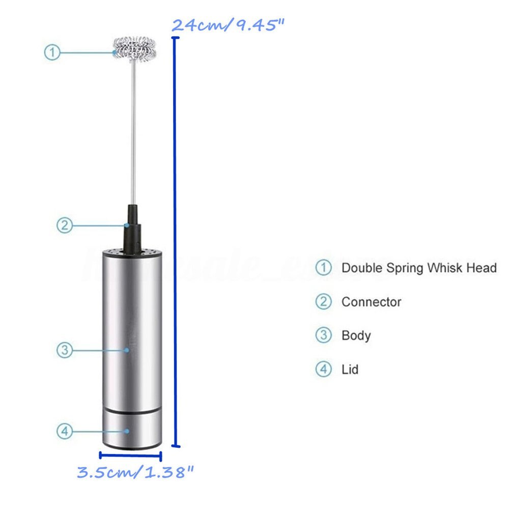 Electric Coffee Milk Frother Foamer Mixer Stainless Steel Latte Stirrer Gadget Tools Hand Held Stirrer For Chocolate Latte
