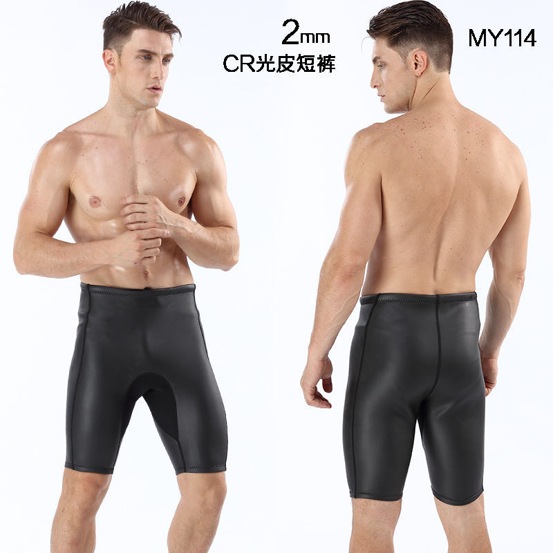 CR Smooth Skin Neoprene Wetsuit Men Triathlon Diving Suit 2mm Mens Rubber Clothing Water Proof Surfing Shorts Pants