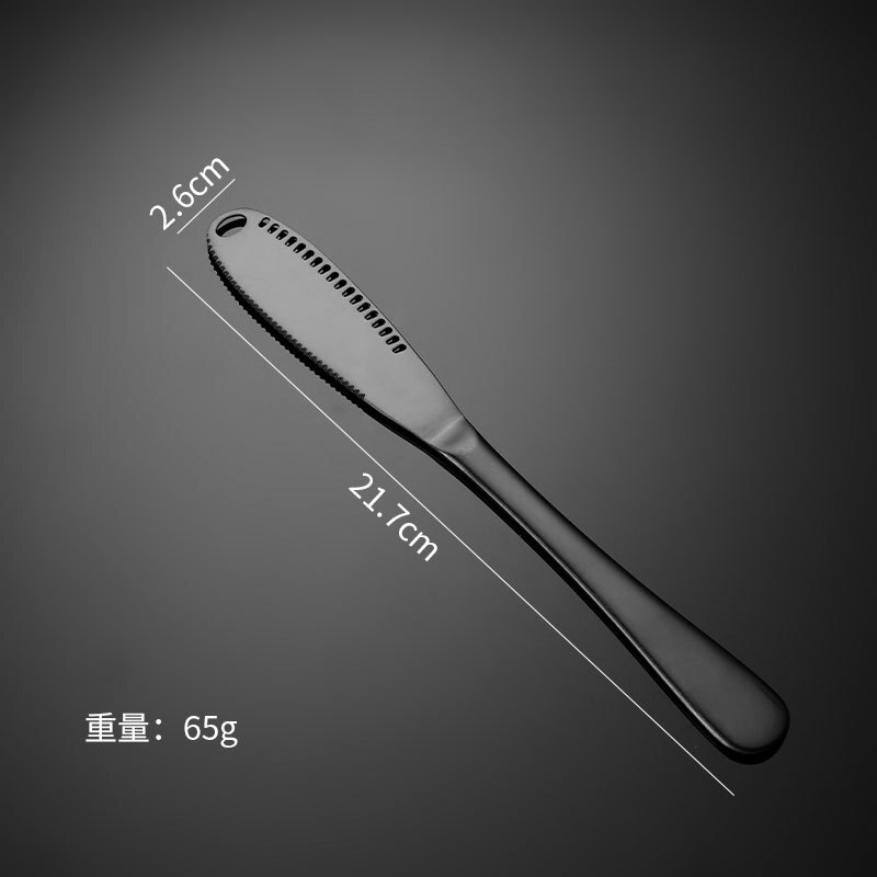 1pcs Stainless Steel Round hole Cheese knife Bread Marmalade spread Butter knife Dessert Jam cheese tools Tableware: black