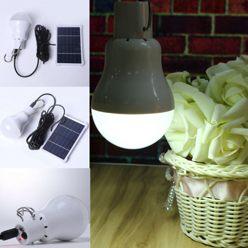 Portable LED Solar Lamp Charged Solar Energy Light Panel Powered Emergency Bulb For Outdoor Garden Camping Tent Fishing