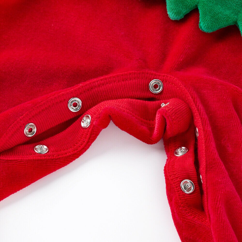 0-24M Christmas Baby Girl Boy Rompers Hats Xmas Santa Claus Clothes Velvet Romper Hat Outfit