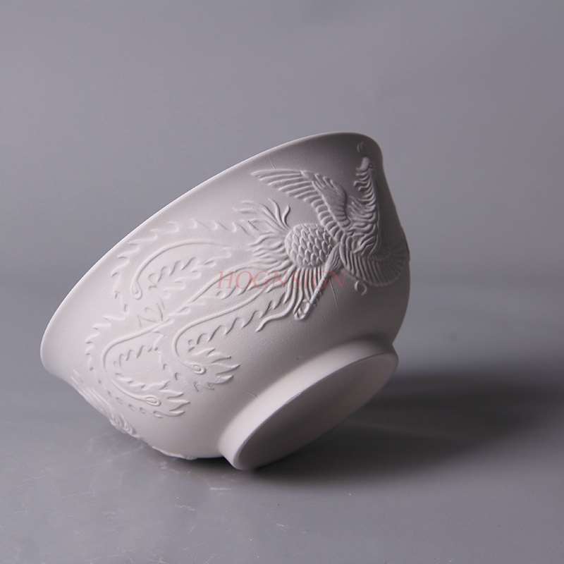 schlicht Carving Longfeng Schüssel Schule Keramik Carving Keramik Hohe Weiß Schlamm halb-fertig Farbe Glasur