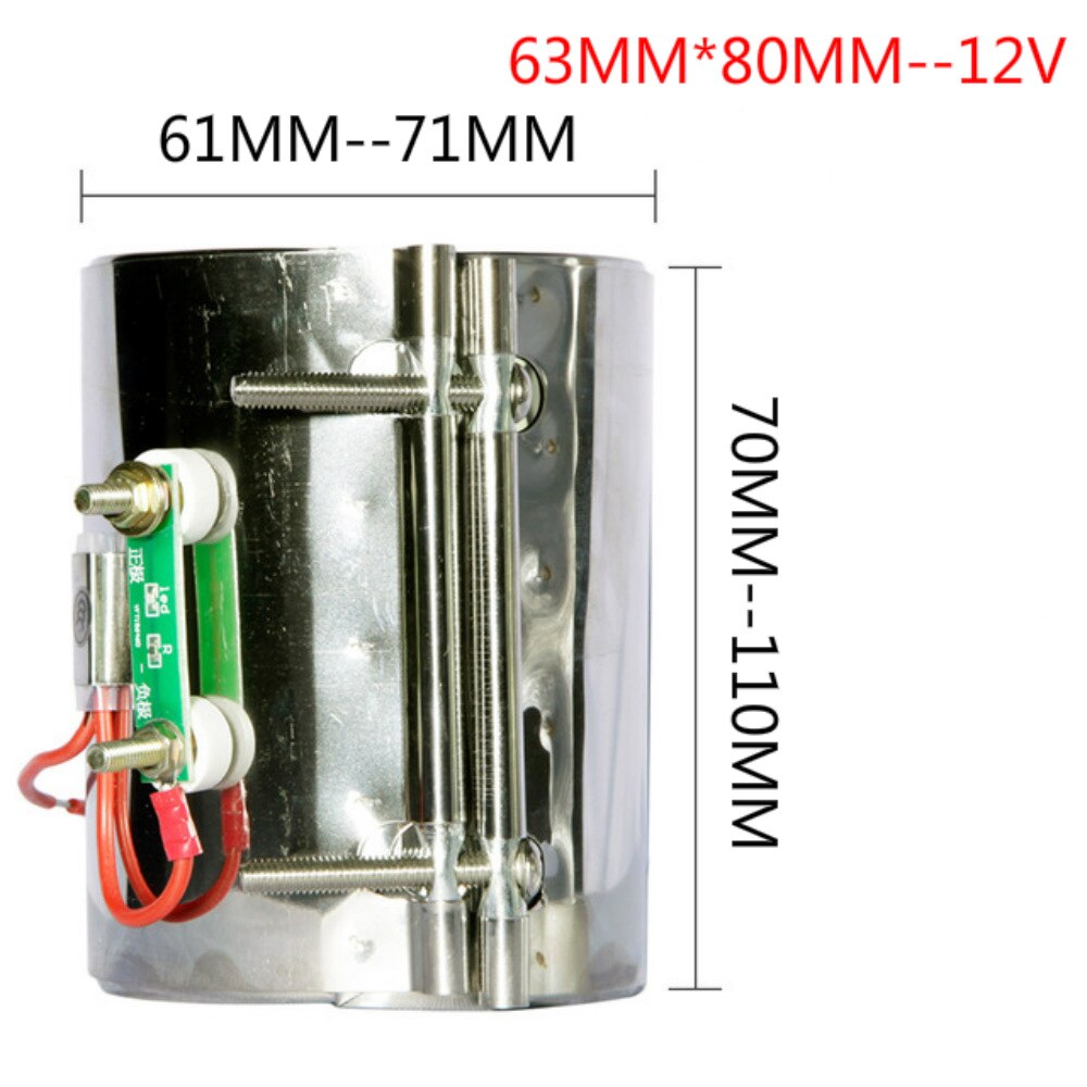 Fdik 12v elektrisk uppvärmningsring värmare för bil dieselpump oljefilter luft parkeringsvärmare webasto lastbil buss husvagn båt: 63mm-80mm--12v