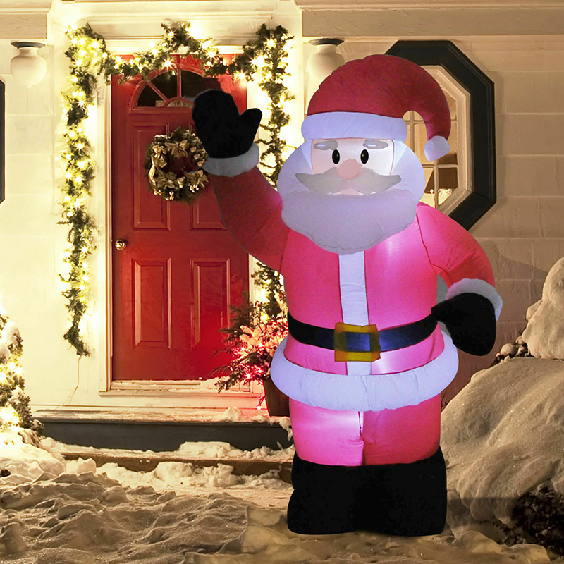 Stor uppblåsbar jultomte utomhus trädgård jul led natt ljus klaus 4ft 120cm ljudeffekter för jul dekor leksaker