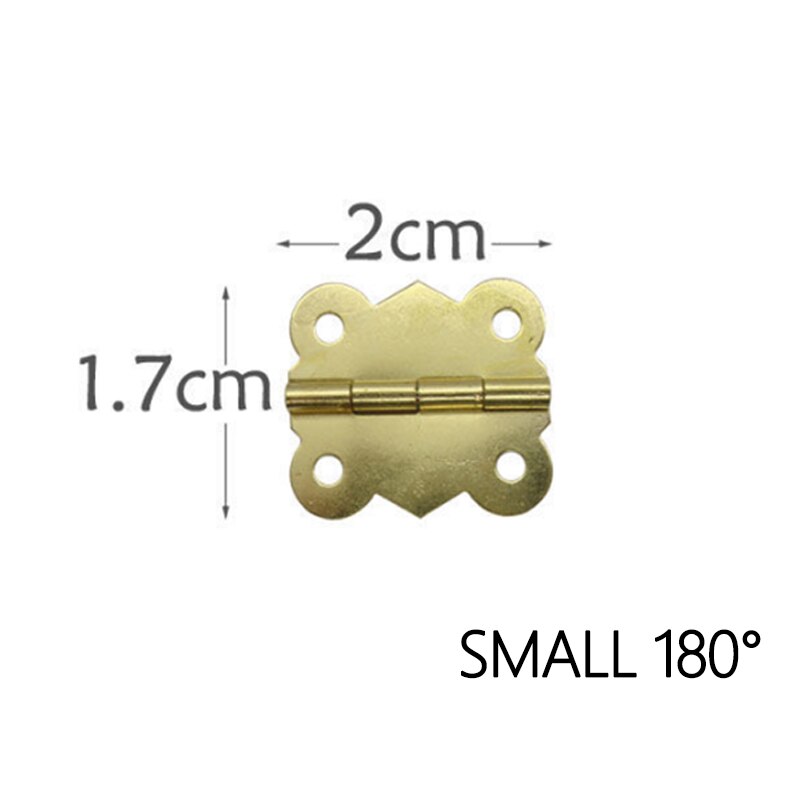 10 Stks/set 90/180 Graden Vlinder Kleine Scharnier Kast Hardware Accessoires Kant Scharnier Scharnier Houten Doos Дверные Аксессуары: 2x1.7cm 180