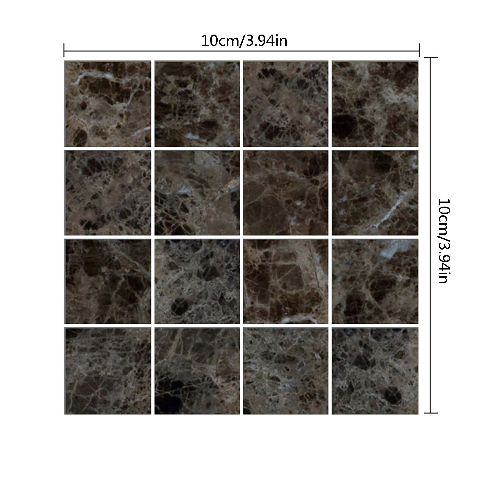 30 #10Pc 3D Kristal Tegel Stickers Diy Waterdichte Zelfklevende Muurstickers Home Decoratie Keuken Woonkamer wc 10x10cm