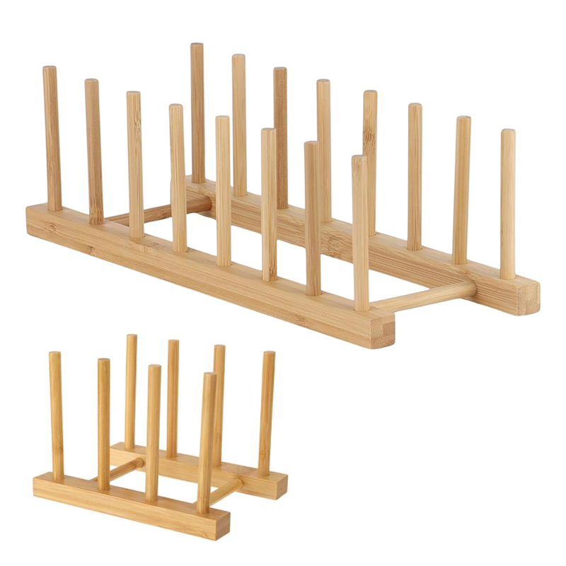 Afdruiprek Plaat Rek Bamboe Plank Kopjes Display Stand Afdruiprek Houder Pan Cover Drogen Organisator Keuken Accessoire