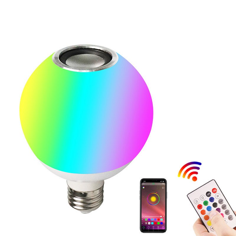 E27 Bluetooth Lautsprecher Globus Musik LED-lampe Lampe Hause KTV Schlafzimmer Drahtlose APP Kontrolle Dimmbare RGB Weiß Glühbirnen 110V 220V: Globus Ball