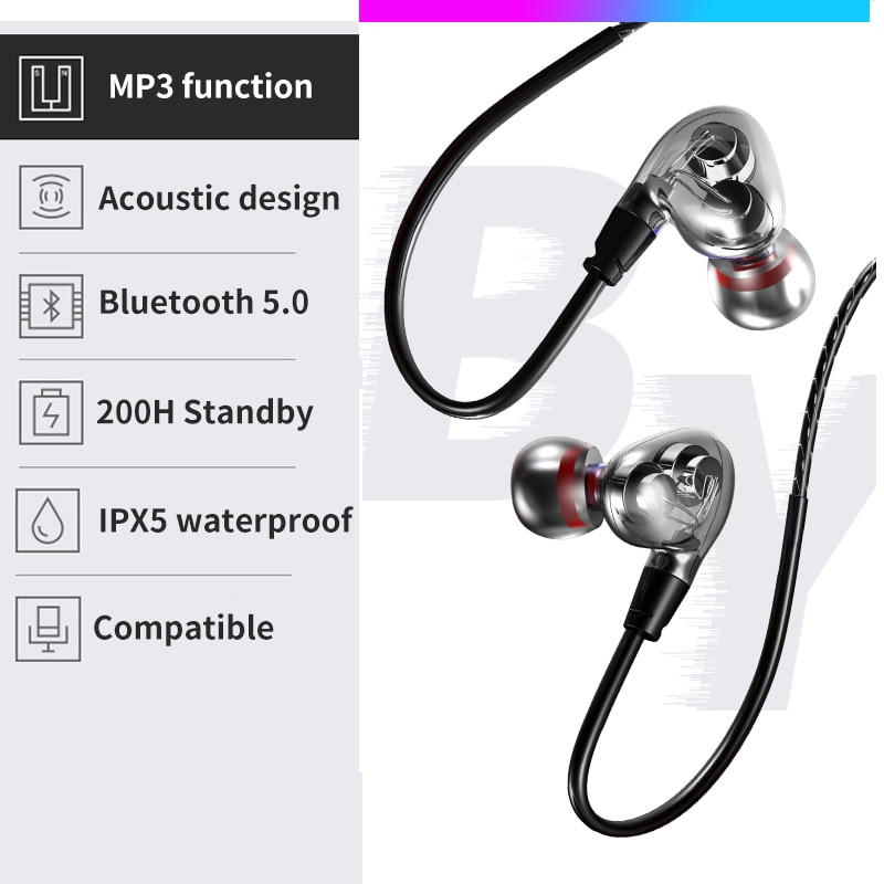 X9 Dual Dynamic Bass Sound Bluetooth Oortelefoon Haak/In-Ear Stabiele Sport Draadloze Hoofdtelefoon 250 Mah Tf Card MP3 Waterdicht headset