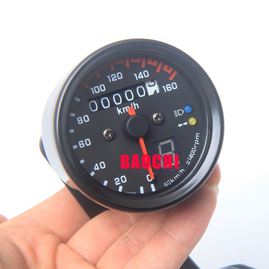 Refit Universal Motorcycle Eletric Speedometer 0-5 Gear Instruments Escape Odometer Tachometer for Retro Harley CG125 Scooter