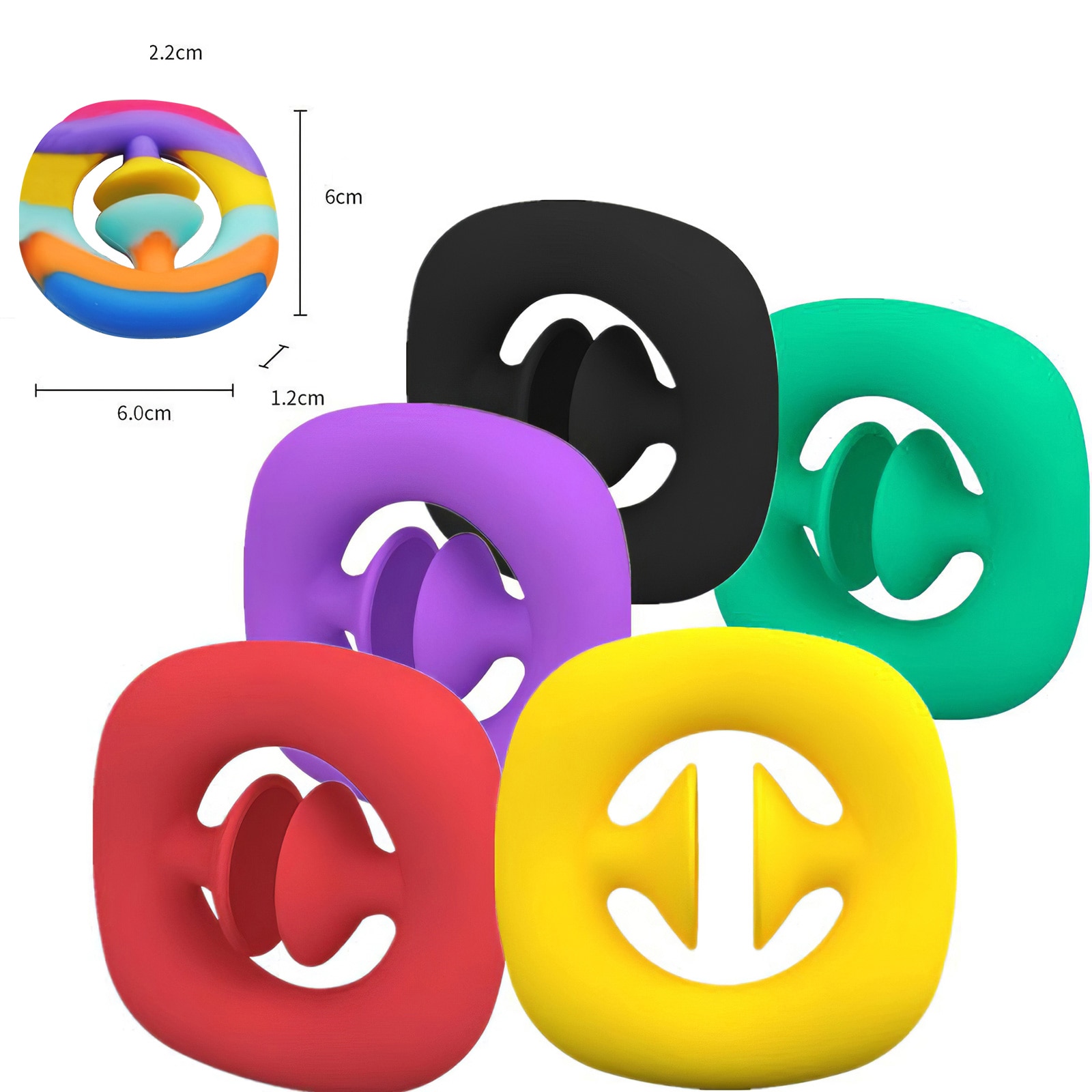 Snappers Rainbow Fidget Toy Stress Relief Anti Anxiety Finger Toy For Kids Student And Adults Squeeze Grab Snap Sensory Party