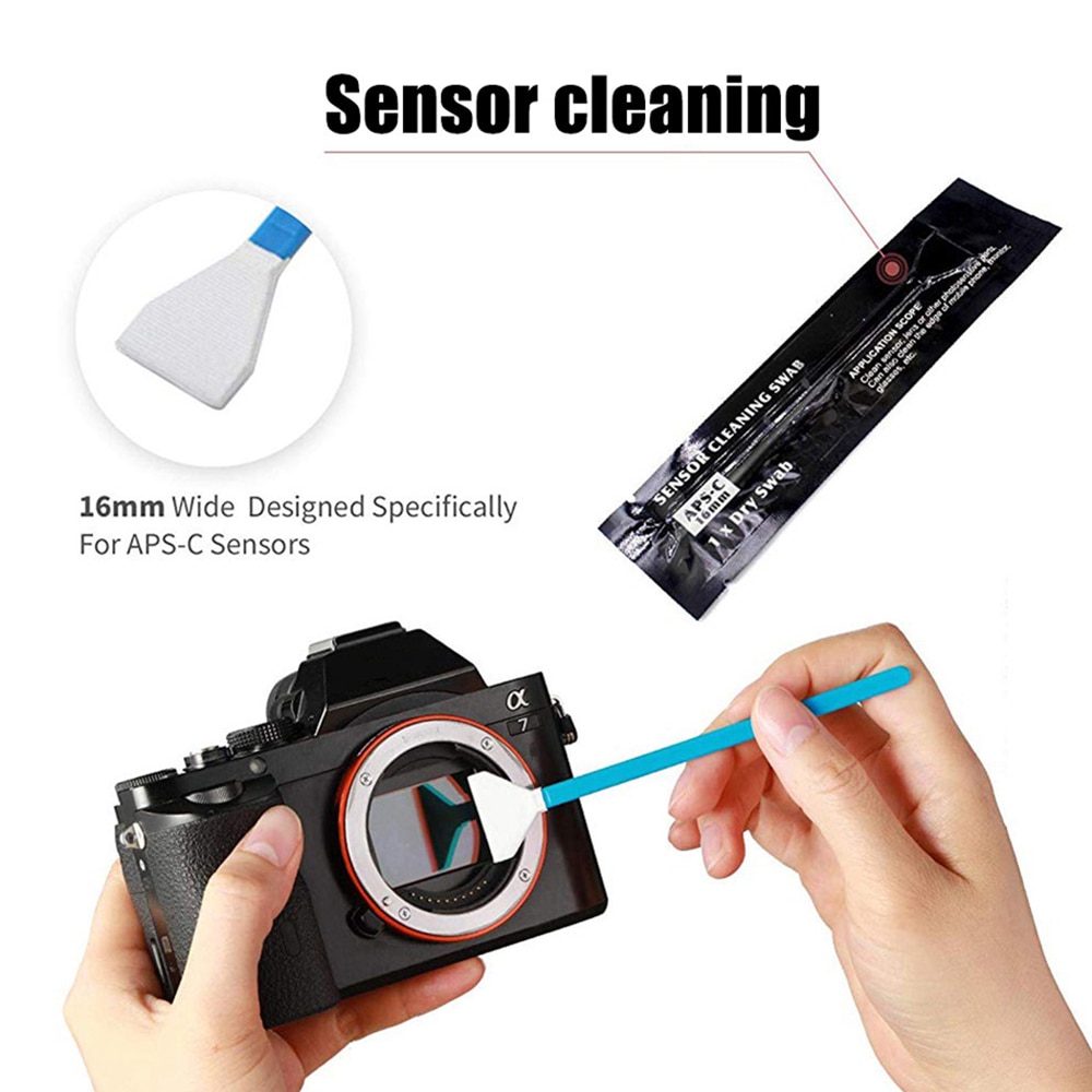10pcs 16mm/24mm Cleaner Swab Sensor Cleaning Kit Cleaner Swab Ultra for Digital Camera's CCD or CMOS Sensor Dust-Free Durable