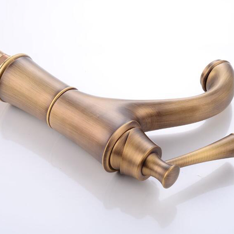 Antieke Bronzen Kranen Badrandcombinaties Warm en Koud Water Mengkraan Bad Antieke Kraan Messing Sink Water Kraan ELF1306