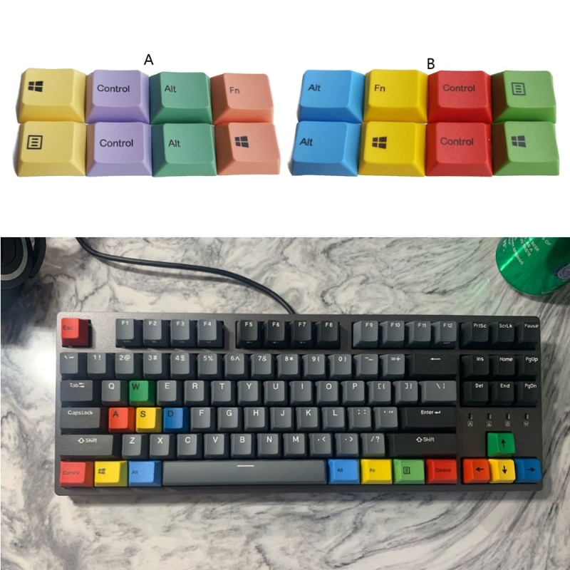 8Pcs 1.25U PBT Dye Sublimation KeyCaps Mechanical Keyboard Keycaps for Cherry MX Switch R1 Keycaps