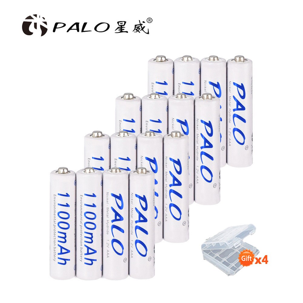 PALO 4-24 Stück AAA Akku AAA Akku 1,2 V Ni-MH 3A Batterien 1100 mAh NiMH Batterie Taschenlampe Batterien für Spielzeug: Blau