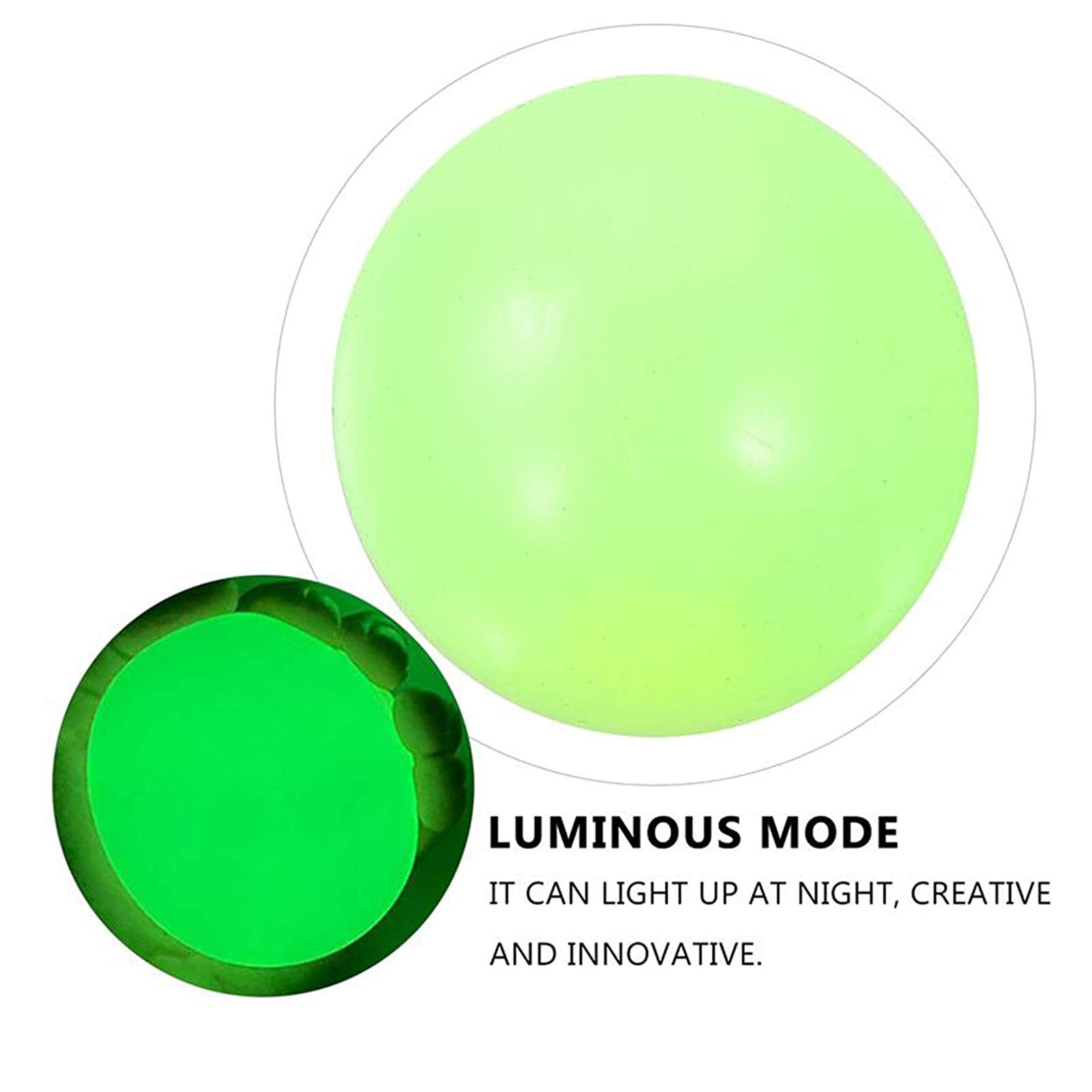 10Pcs Stick Wall Balls Luminous Sticky Fluorescent Ceiling Ball Target Ball Anti-stress Decompression Toys Squeeze toys