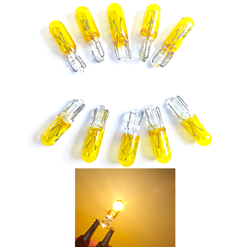 10 Uds T5 12v 1,2 w W2W lámpara halógena blanca para coche luces de instrumentos bombilla para tablero luz Interior de coche estilo de coche: Verde