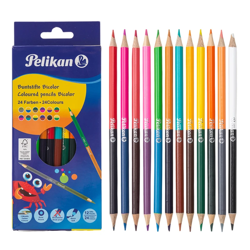 Lápices de doble cabeza de 24 colores para niños, dibujo , bocetos y arte Pastel, suministros de arte escolar Premium para estudiantes