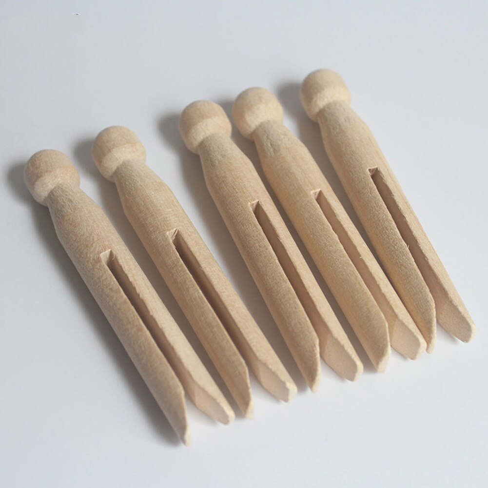 12Pcs 11Cm Natuurlijke Hout Dolly Peg Traditionele Dolly Stijl Houten Wasknijpers Dolly Wasknijpers Ronde Houten Wasknijpers ambachten