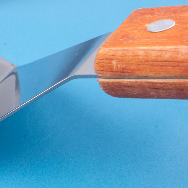 Houten Handvat Roestvrijstalen Frituurspatel Driezijdige Spatel Pizza Spatel Ijzeren Plaat Barbecue Spatel Bbq Bakgereedschap