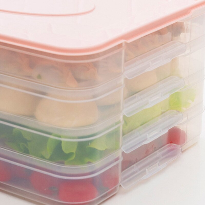 Multi-Layer Refrigerator Storage Container Plastic Box Food Dumplings Airtight Home Organizer Grains Beans Box Kitchen Organizer