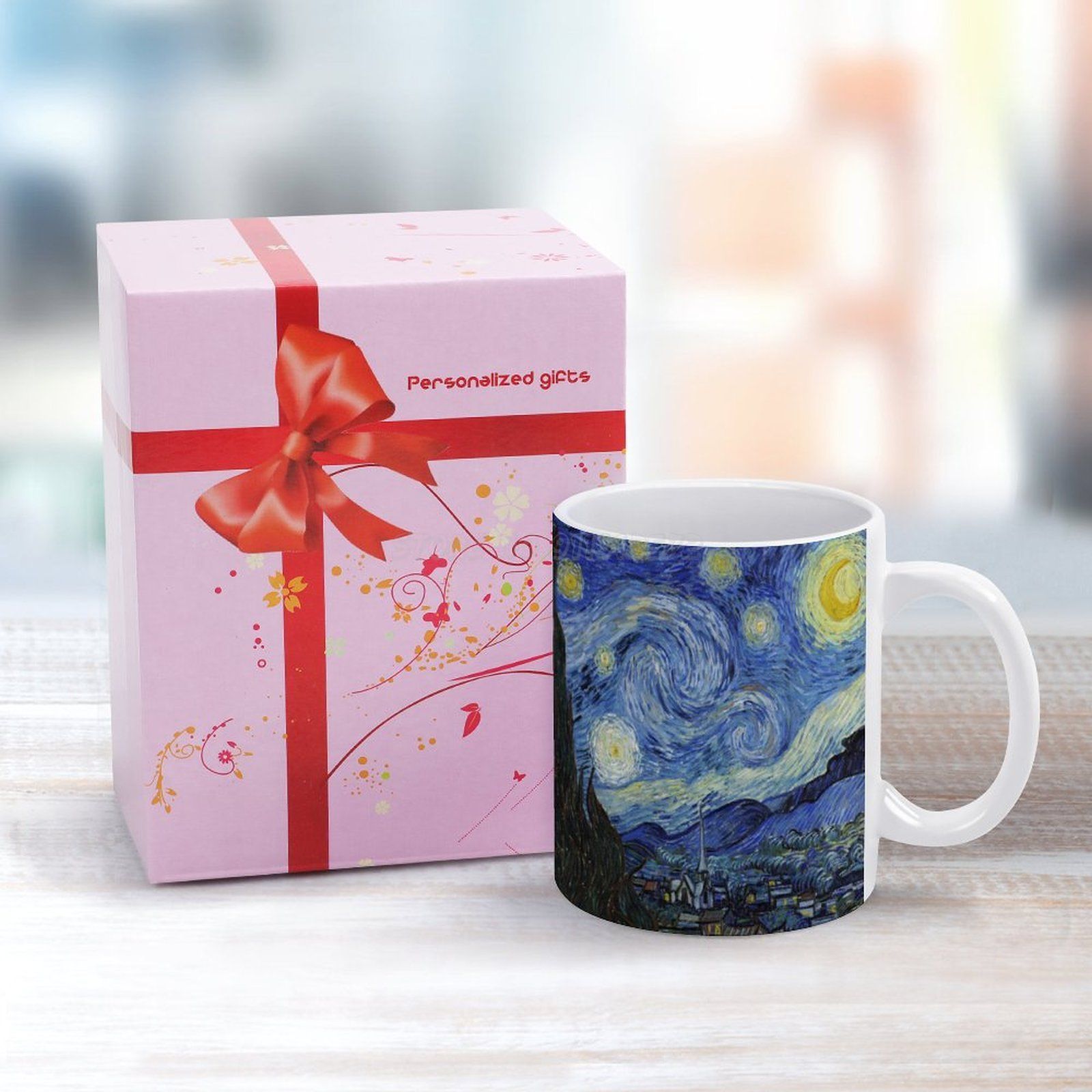 Starry Night-Van Gogh White Mug Ceramic Mug Mug Star Stars Vincent Van Gogh Van Gogh Oil Vintage Old Culture Moma