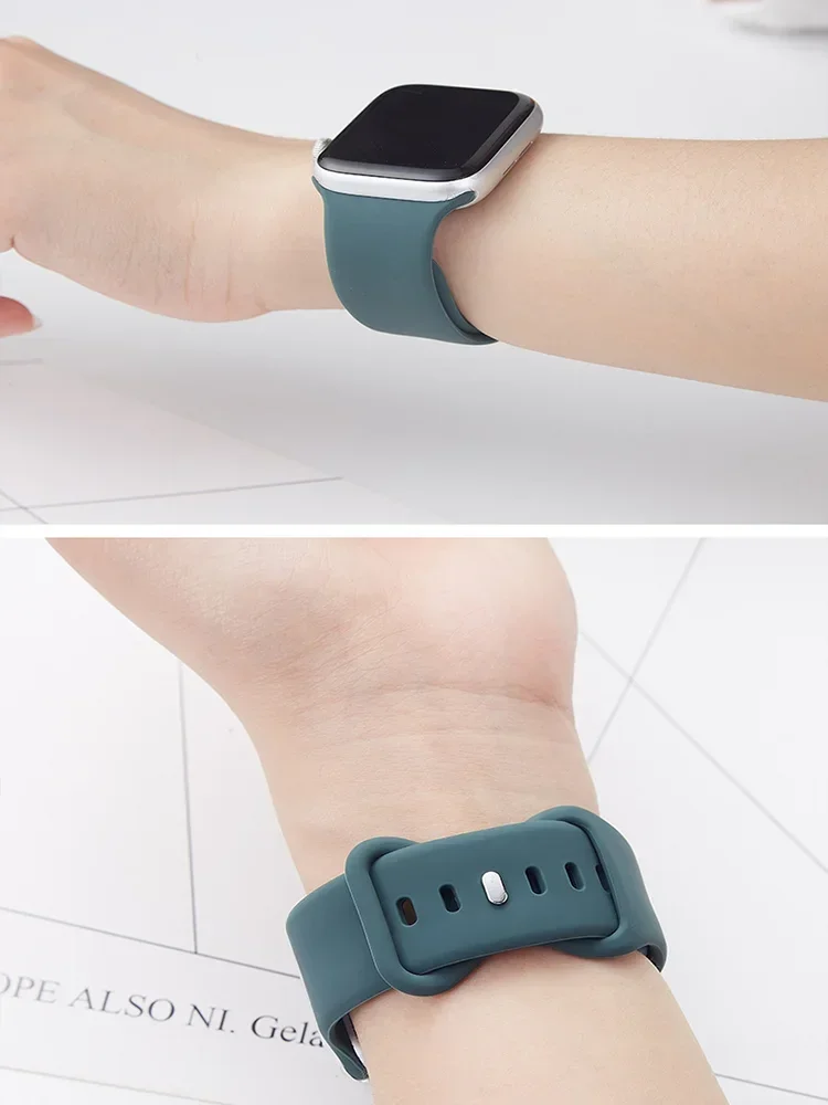 Sportarmband för apple watch-band 44mm 45mm 41mm ultra 2 49mm 40 38/42mm 46mm silikonarmband iwatch-serien 10 7 9 8 6 5 4 3 se