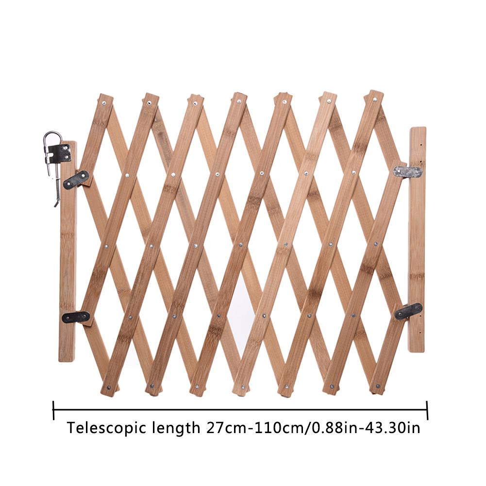 Folding Pet Barrier Fence Cat Dog Gate Bamboo Pet Fence Retractable Pet Gate Sliding Door Gates Isolation Extendable Safety Gate: Default Title