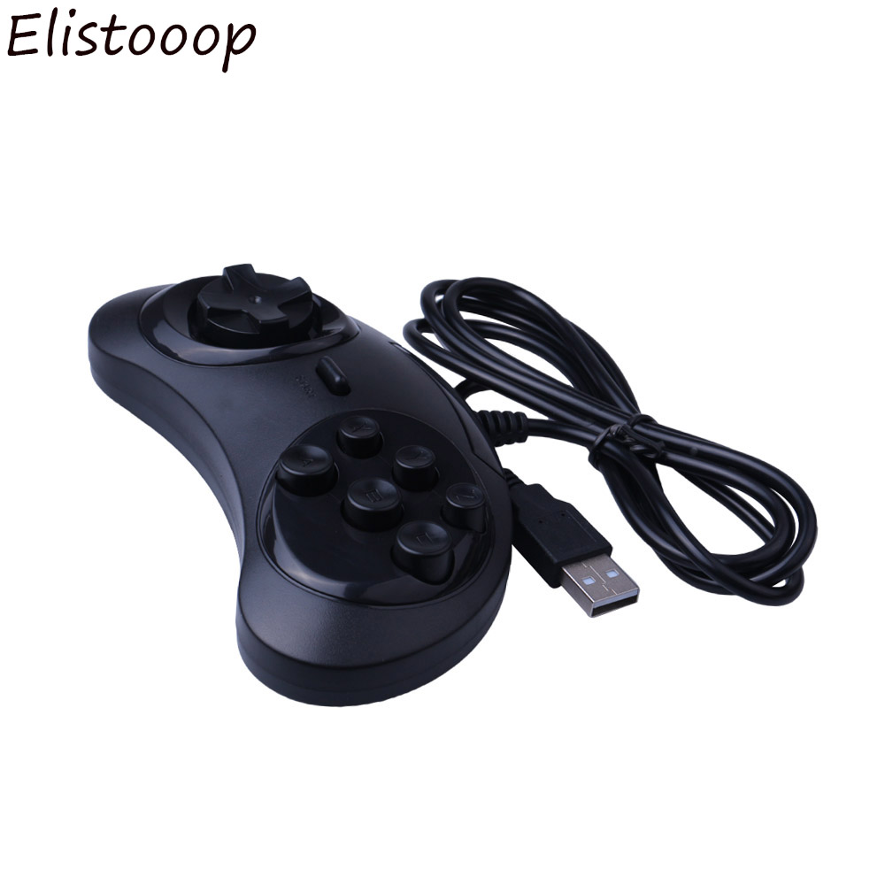 Usb Classic 6 Knoppen Gamepad Wired Usb Game Controller Joystick Voor Sega Genesis/Md Pc/Mac Mega Drive usb Gamepad