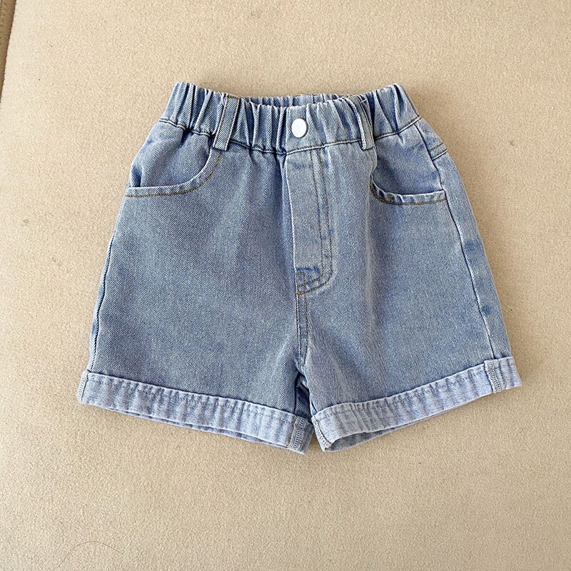 HAYANA-pantalones cortos de mezclilla para niños, pantalón informal, sencillo, verano, 2022: light blue / 6T