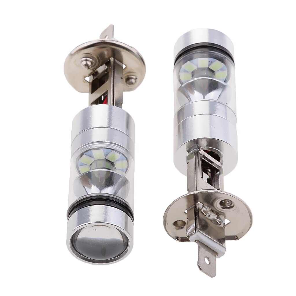2 Stuks High Power 100W H1 20SMD Led Mistlamp Rijden Bollen 8000K Ice Blue Voor Auto