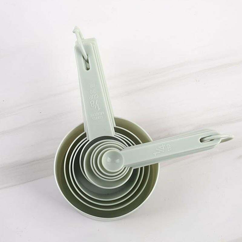 4Pcs/5pcs/10pcs Multi Purpose Spoons/Cup Measuring Tools PP Baking Accessories Stainless Steel/Plastic Handle Kitchen Gadgets: 10pcs light green