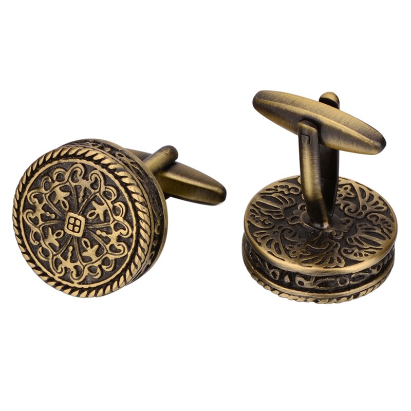 Men's Cufflinks Luxury Exquisite Pattern Bronze Cufflinks French Shirt Cufflinks Decorative Buttons Charm Men's Jewelry