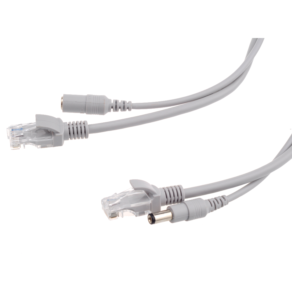 ESCAM 5 M/10 M/15 M/20 M/30 M opcional gris CAT5/CAT-5e Cable Ethernet RJ45 + DC de potencia CCTV Cable de red LAN para sistema de cámaras IP