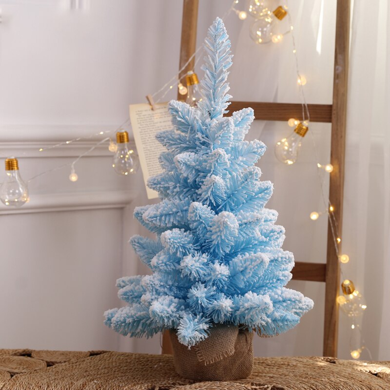 Mini sapin de noël nordique Ins 30/45/60cm, rose et bleu, décoration de bureau à faire soi-même, accessoires de mise en page de la scène, décoration de noël