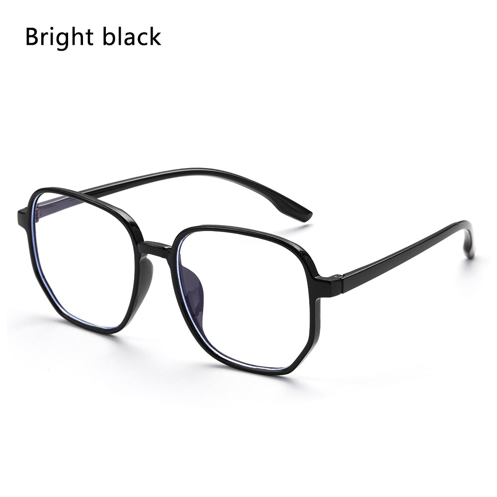 Computer Classic Transparent Round Glasses Anti Blue Glare Frame Clear Lens Myopia Glasses Vintage Eyeglasses Optical Spectacle: Bright black3