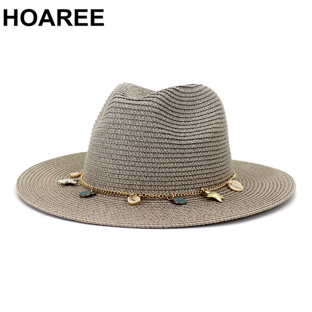 HOAREE-chapeau de Panama blanc pour femmes, chapeau d'été en paille à large bord pour femmes, HatsTravel, Style britannique, flambant neuf