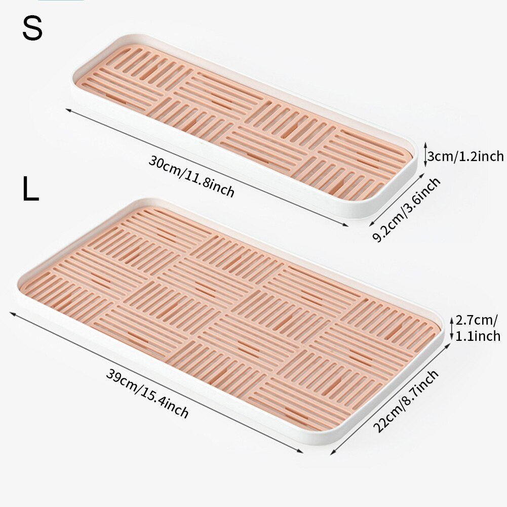 Kitchen Accessory Double Layers Cup Organizer Fruit Vegetables Bowls Shelf Easy Clean Dish Drainer Grids Storage Tray