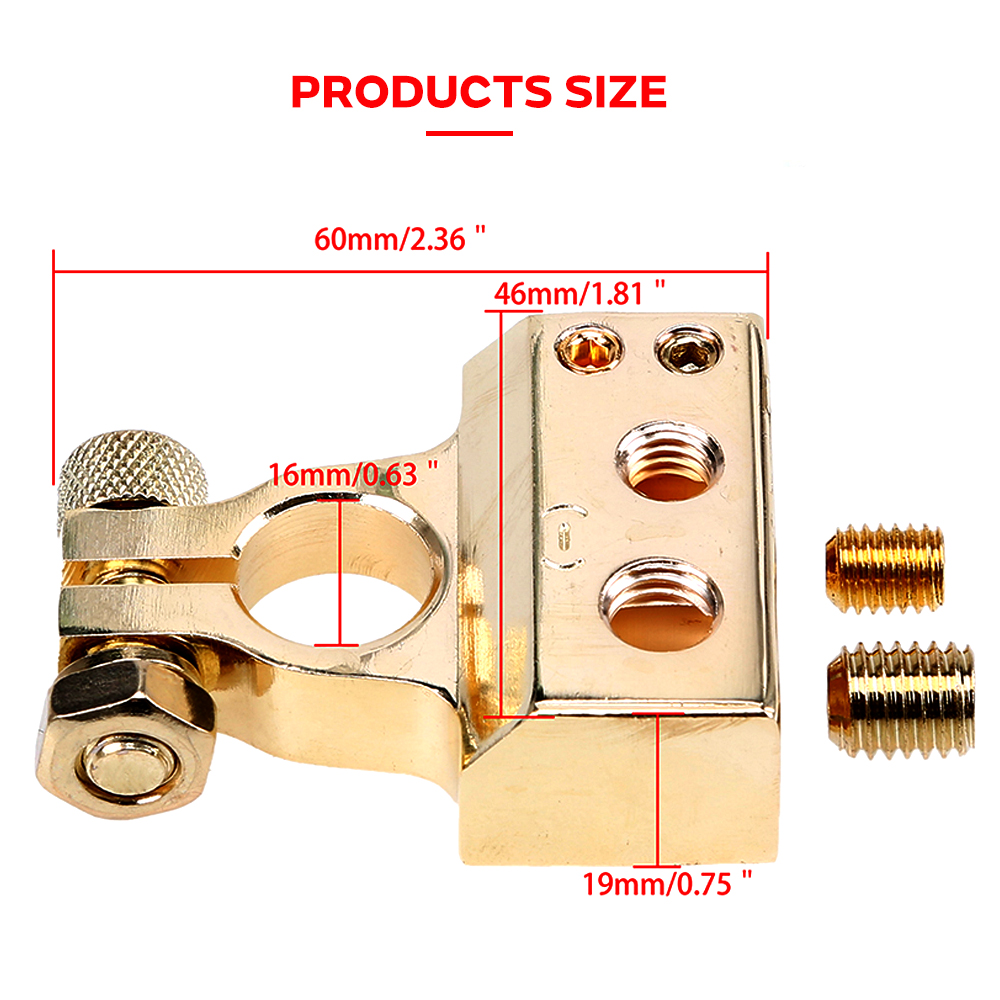 Vehicle Battery Terminals Auto Battery Terminals Universal Battery Terminal Connector Clamp Negative Car Positive Gold