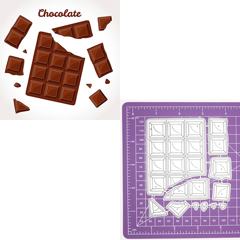 Chocolade Metalen Stansmessen Heerlijk Eten Stencil Voor Diy Scrapbooking Embossing Sterft