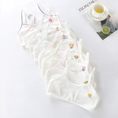 Meisjes bh ondergoed lingerie kinderen tieners tieners jonge adolescenten 6-12 jaar student katoen dubbel dek effen kleur 1 stuk sport