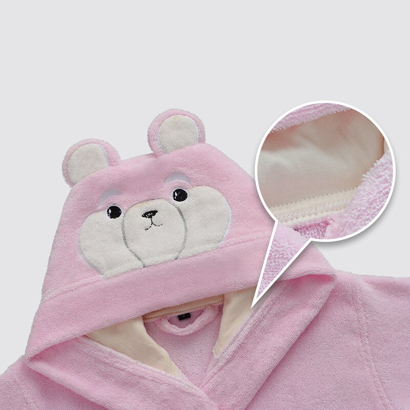 Barn badrock barn huva 100%  bomull pyjamas handduk fleece tjock nattkläder morgonrockar för pojkar baby morgonrock vår höst