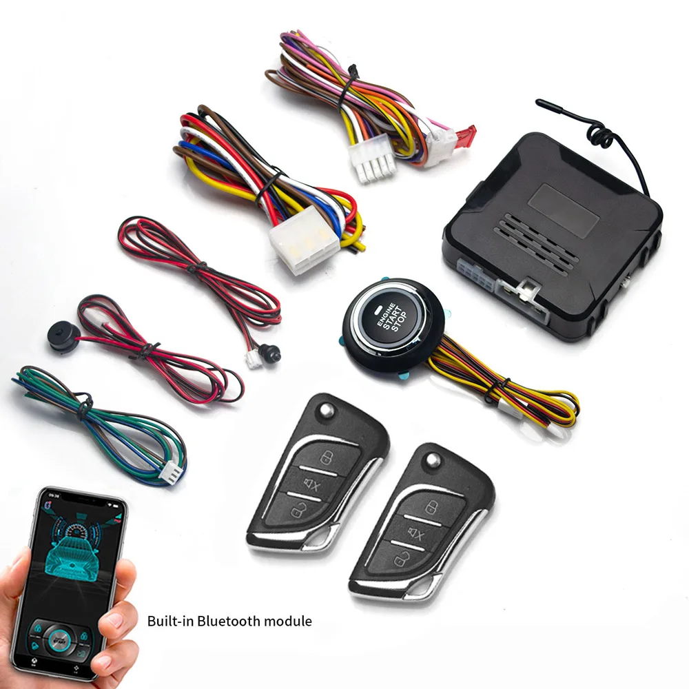 Fernstarter und Autoalarm, intelligente App, Fernstart-Stopp-System für Autos, Motor--Anfang-System mit automatischer Zündknopf: Grün