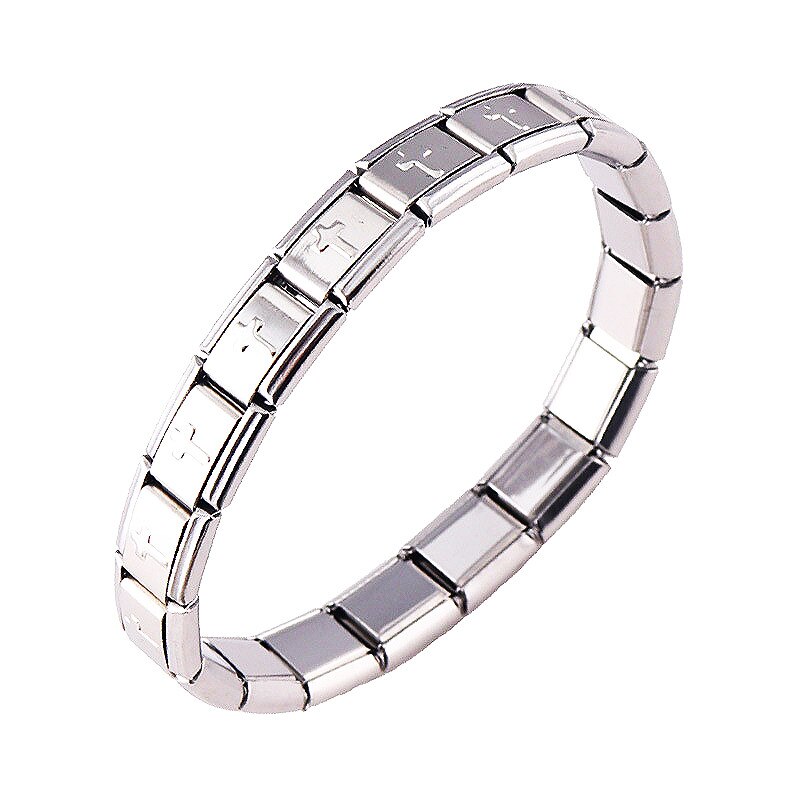 Sieraden Cross Elastische Energie Magnetische Germanium Italiaanse Mode Bedelarmband Trend Rvs ST18 Beste