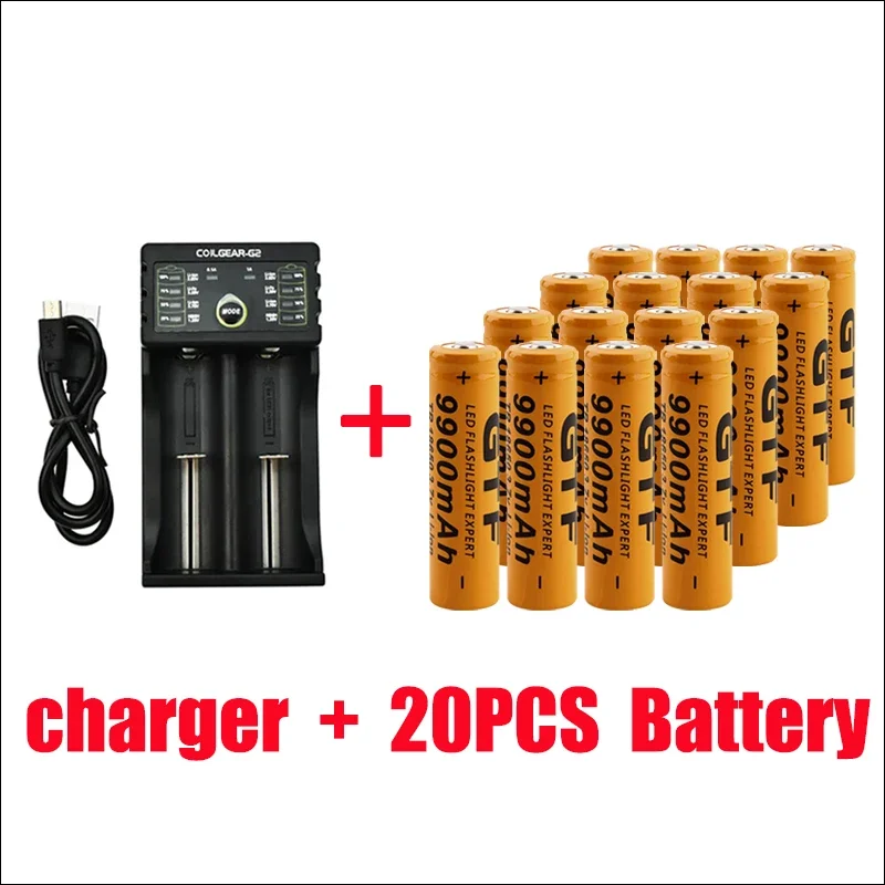 Latest Battery 100% Original Rechargeable Lithium Battery 18650, 3.7V, 9900mAH: orange
