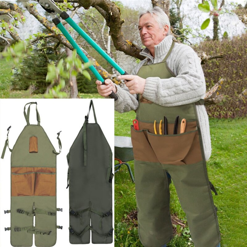 Utility Garden Apron for Gardeners Wear Resistant Waterproof Adjustable Artist Smock with Pockets Gardening Supplies